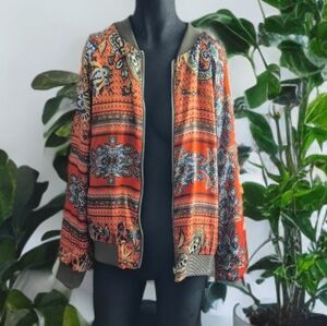 Reversible Boho Paisley bomber jacket